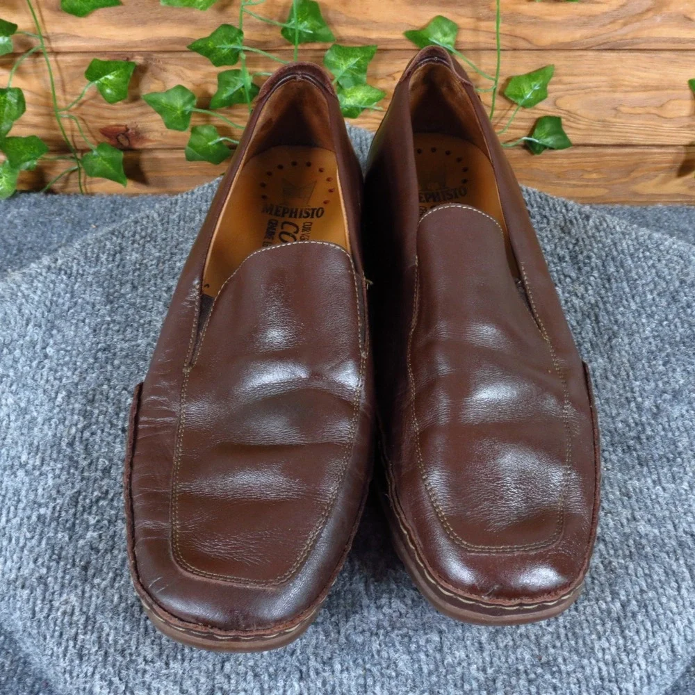 Mephisto Edlef Mens Loafer Size 12 Walking Office Brown Leather Slip On Shoe